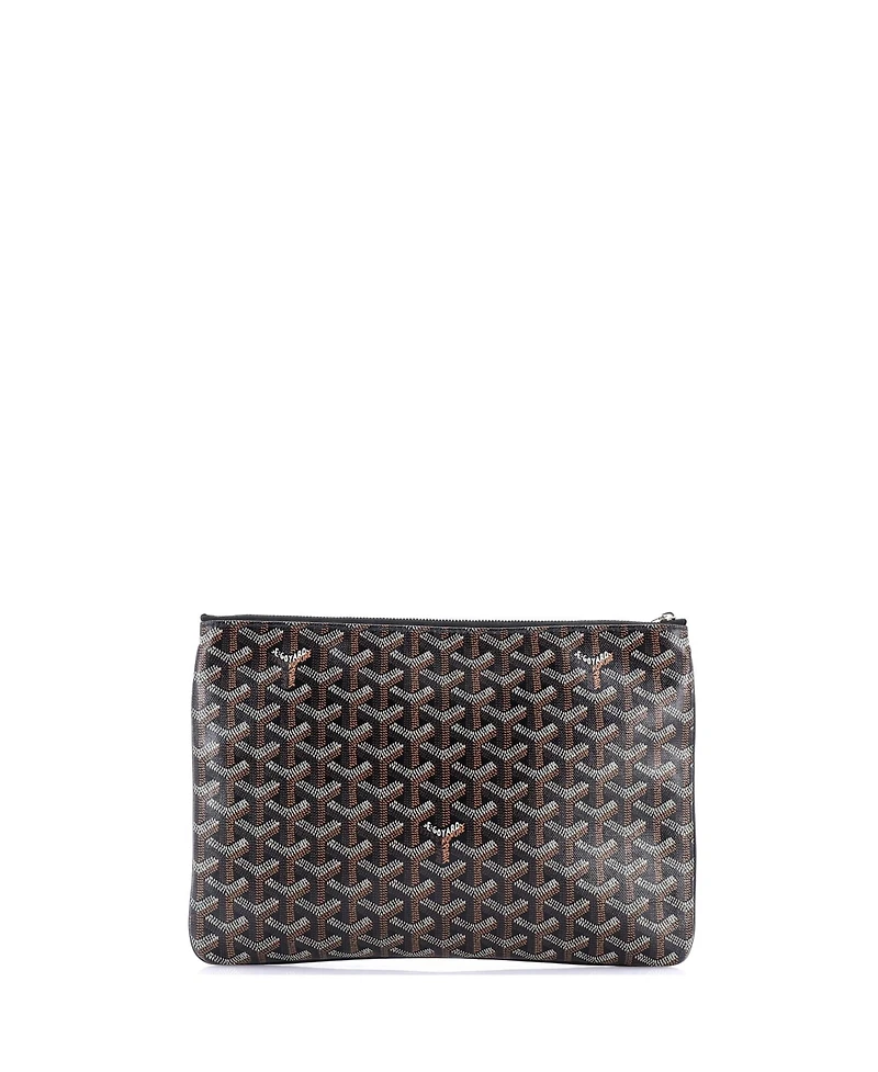 Pre-Owned Goyard Mm Senat Zip Pouch Coated Canvas