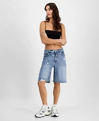 Juniors' High-Rise Baggy Denim Jorts