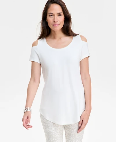 Jm Collection Women's Short-Sleeve Cold-Shoulder Top, Created for Macy's
