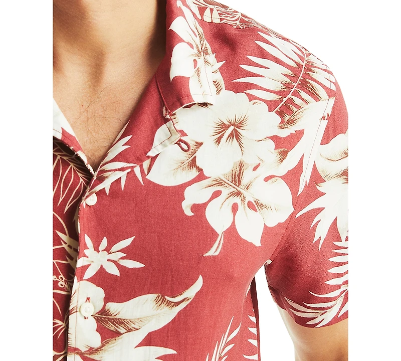Nautica Men's Printed Tropical Button-Up Camp Shirt