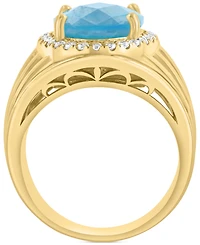 Effy Citrine (4-7/8 ct. t.w.) & Zircon (1/3 Statement Ring 14k Gold over Silver (Also Blue Topaz)