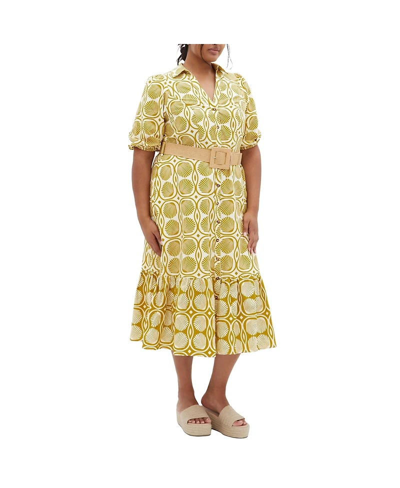 City Chic Plus Anna Seashell Dress