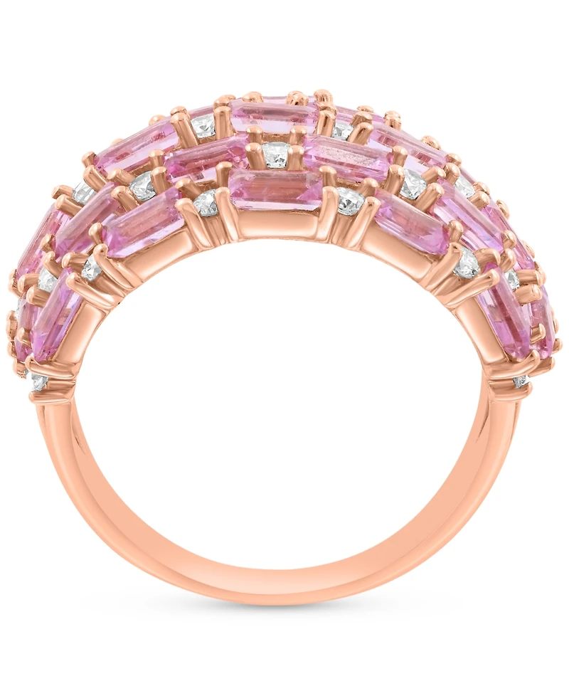 Effy Collection Diamond (5/8 ct. t.w.) & Blue Sapphire (3 Ring 14k White Gold (Available Pink Sapphire, Emerald, and Ruby)