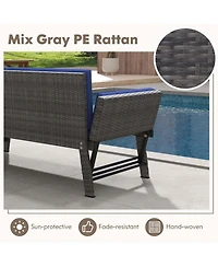 Outdoor Convertible Sofa Daybed with Adjustable Armrests Removable Cushions