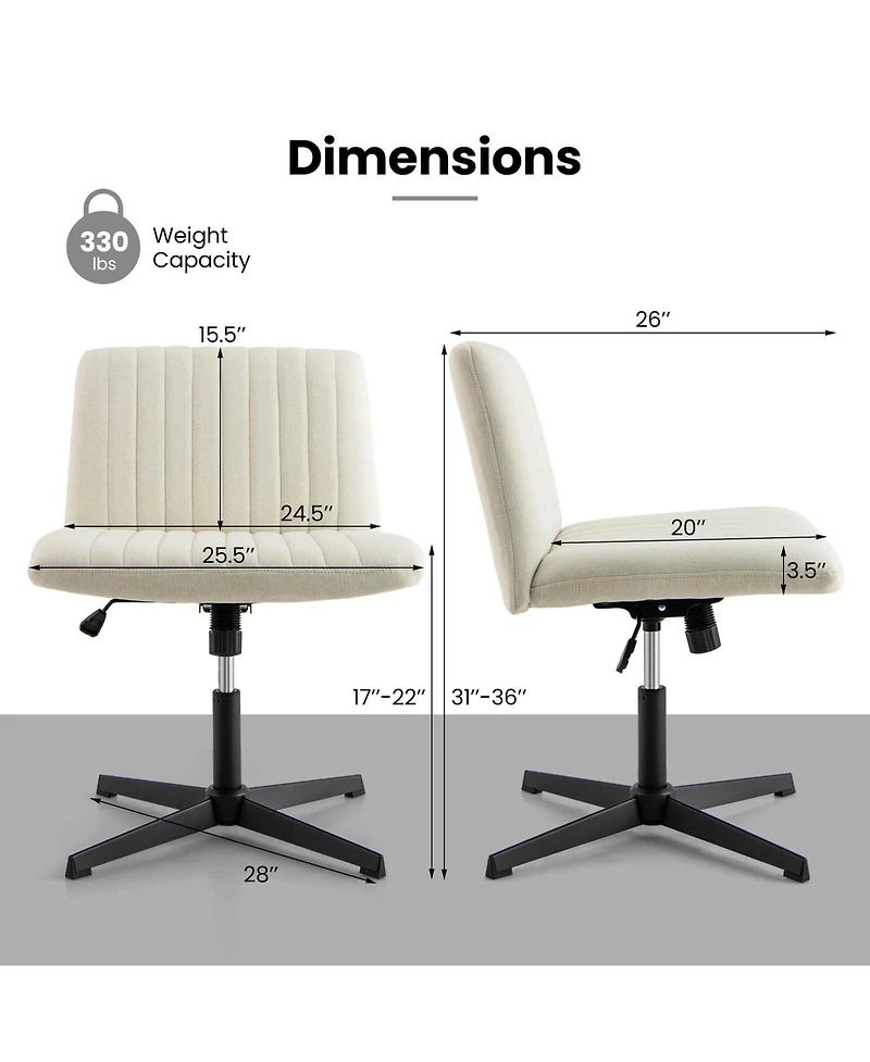 Criss Cross Legged Office Chair Ergonomic Mid Back Computer Desk Chair
