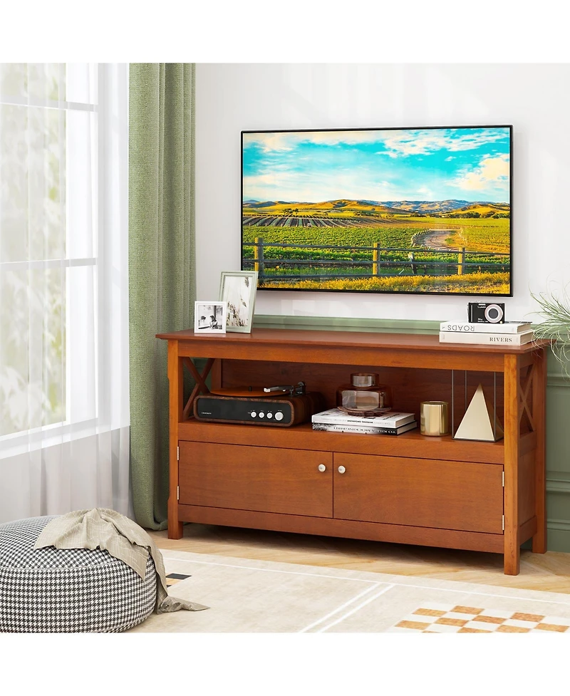 Rustic Wooden Storage Cabinet Tv Stand for Media and Tv Setup