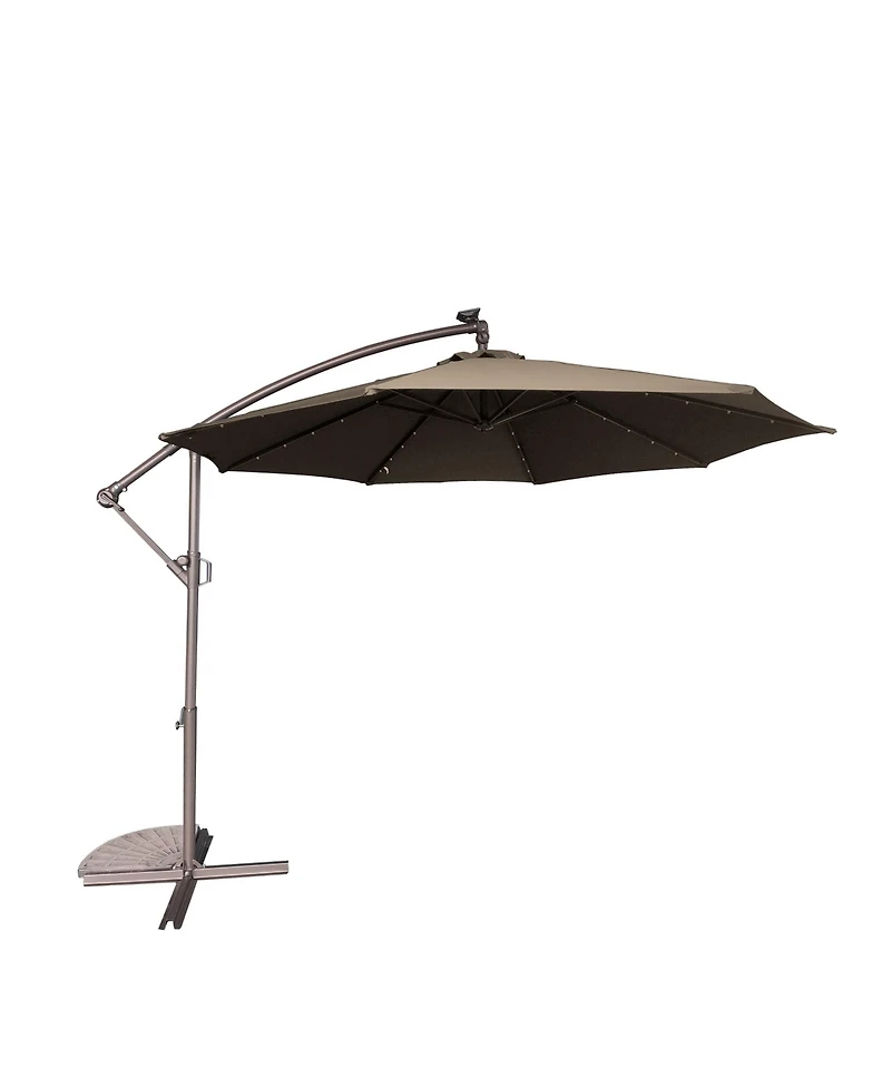 10 Ft Cantilever Patio Umbrella with Lights Offset Patio Umbrella Crank Large Outdoor Umbrella Pool Umbrella
