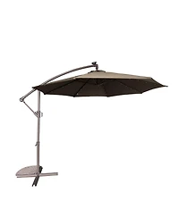 10 Ft Cantilever Patio Umbrella with Lights Offset Patio Umbrella Crank Large Outdoor Umbrella Pool Umbrella