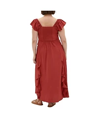 City Chic Plus Fee Frill Maxi Dress