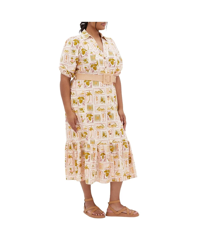 City Chic Plus Anna Tropics Dress