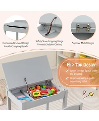 Flip-Top Kids Activity Table and Chair Set with Hidden Storage Space Fun Organized Playtime Furniture
