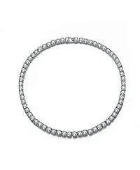Sterling Silver with 6mm Clear Cubic Zirconia Tennis Necklace