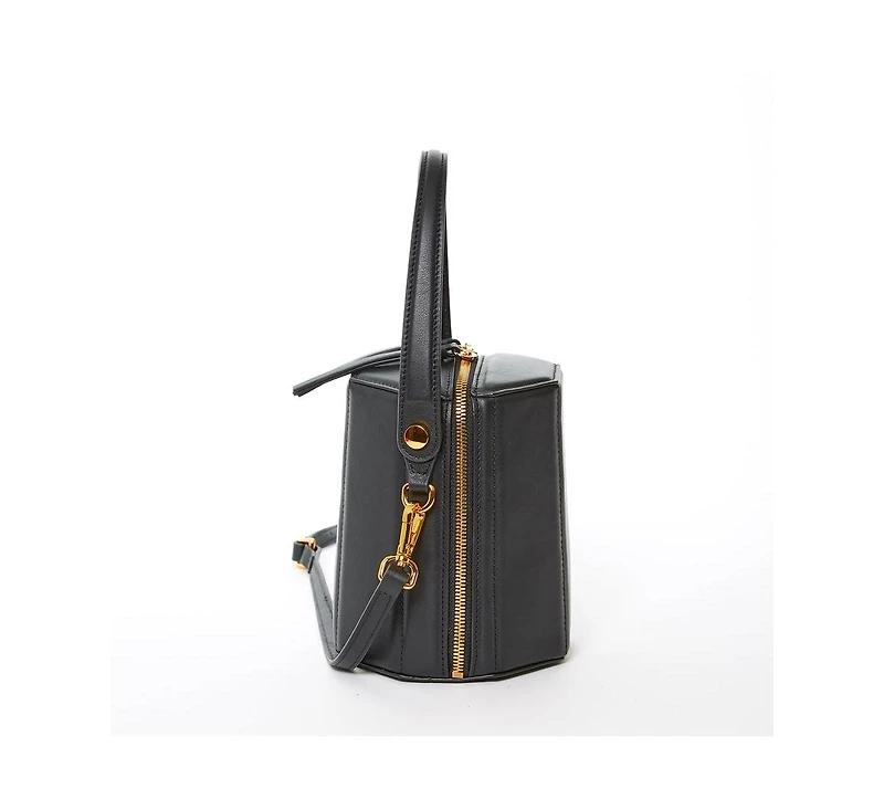 Susu Black Purse Leather Bucket Bag Small Crossbody Purse Women's Handbag
