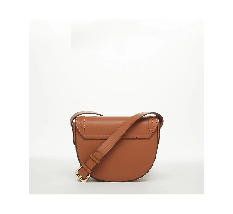 Susu Leather Saddle Bag Brown Crossbody Purse Women's Handbag