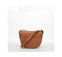 Susu Leather Saddle Bag Brown Crossbody Purse Women's Handbag