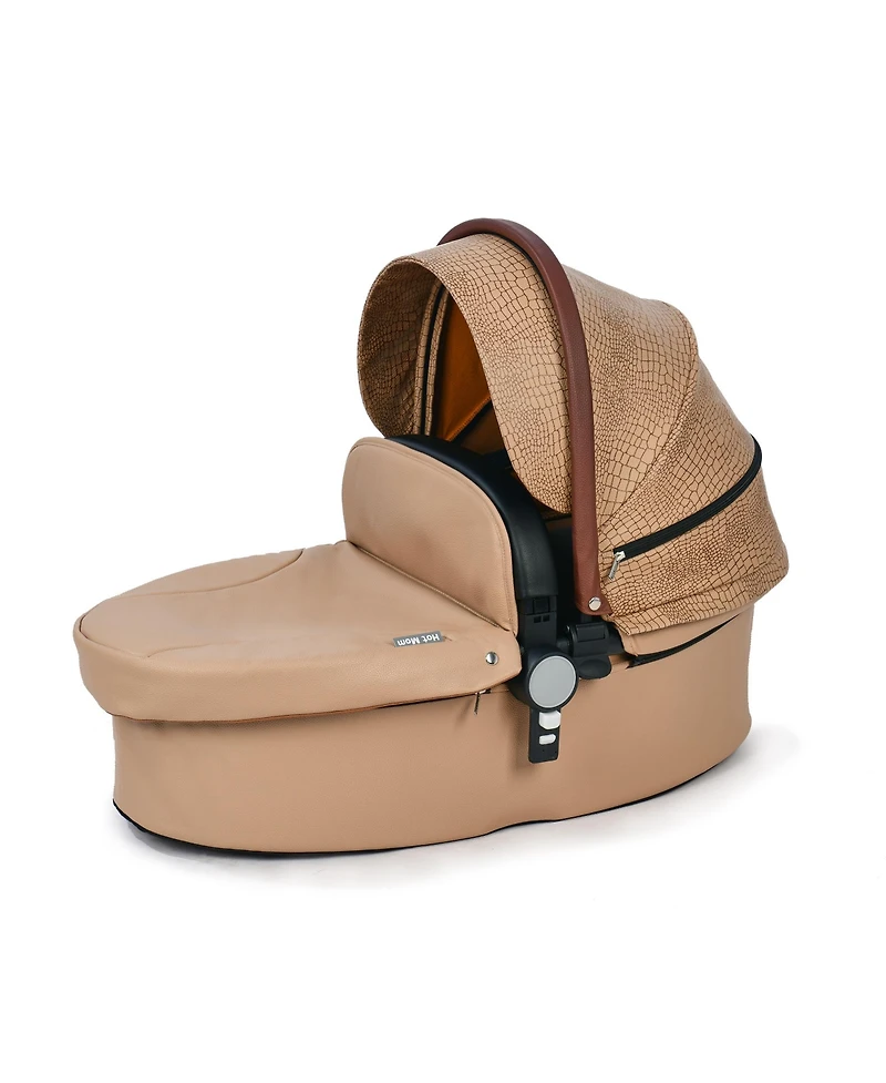 Baby Stroller: Height-Adjustable Seat and Reclining Carriage with Four-Wheel Shock Absorption, Bidirectional, Elevated View, Stylish Stroller