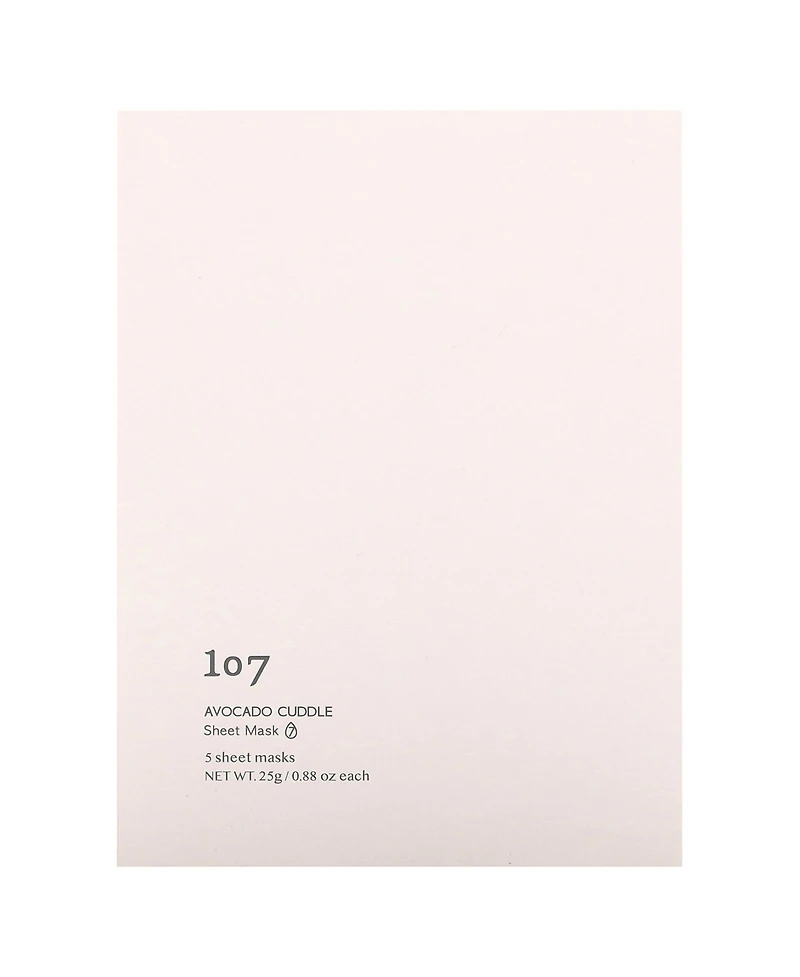 107 Beauty Avocado Cuddle Beauty Sheet Masks 5 Sheets