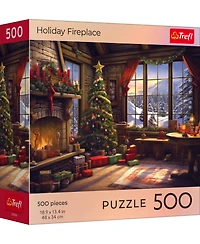 Trefl Red 500 Piece Puzzle - Holiday Fireplace
