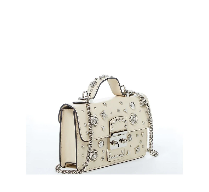 Susu Small Leather Crossbody Bag Cream Off White Purse Women's Handbag