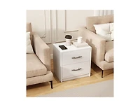 2-Drawer Nightstand with Storage for Bedroom or Living Room, Compact Side Table
