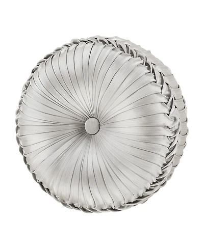 J Queen New York Bolero Pewter Tufted Decorative Pillow, 15" Round