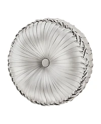 J Queen New York Bolero Pewter Tufted Decorative Pillow, 15" Round