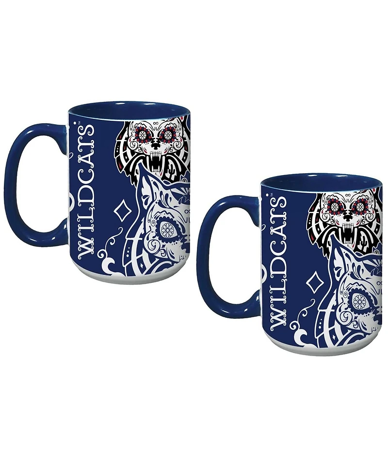 Indigo Falls Arizona Wildcats Dia De Los Muertos Mug, Set of 2