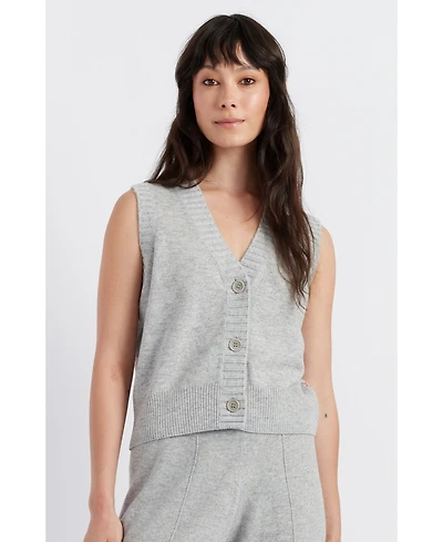 Chinti & Parker Women's Wool and Cashmere Blend Knit V Neck Sweater Vest