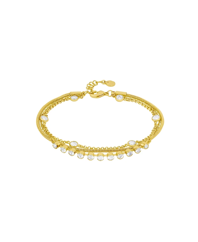And Now This Cubic Zirconia Triple Row Bracelet
