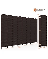 8-Panel Folding Room Divider Portable and Adjustable Privacy Screen for Home or Office