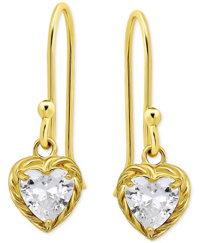 Giani Bernini Cubic Zirconia Heart Drop Earrings, Exclusively at Macy's