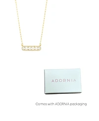 Adornia Adjustable Cultivated Pearl Pave Bar Necklace