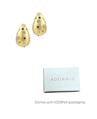 Adornia Gold Multicolor Crystal Teardrop Earrings