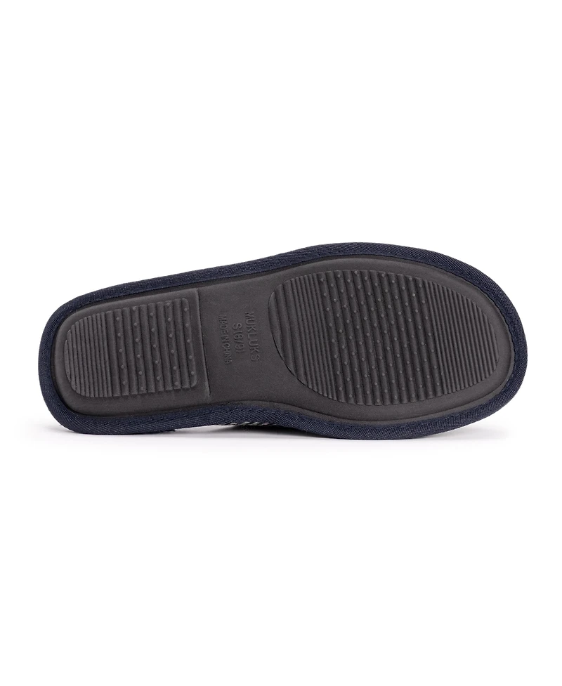 Muk Luks Men's Gavin Scuff Slippers, Dark Sapphire, Small