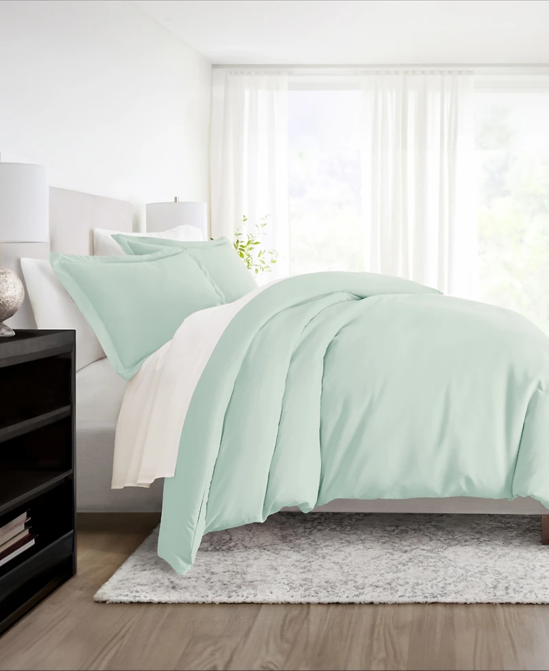 ienjoy Home Double Brushed Solid Duvet Cover Set, Full/Queen