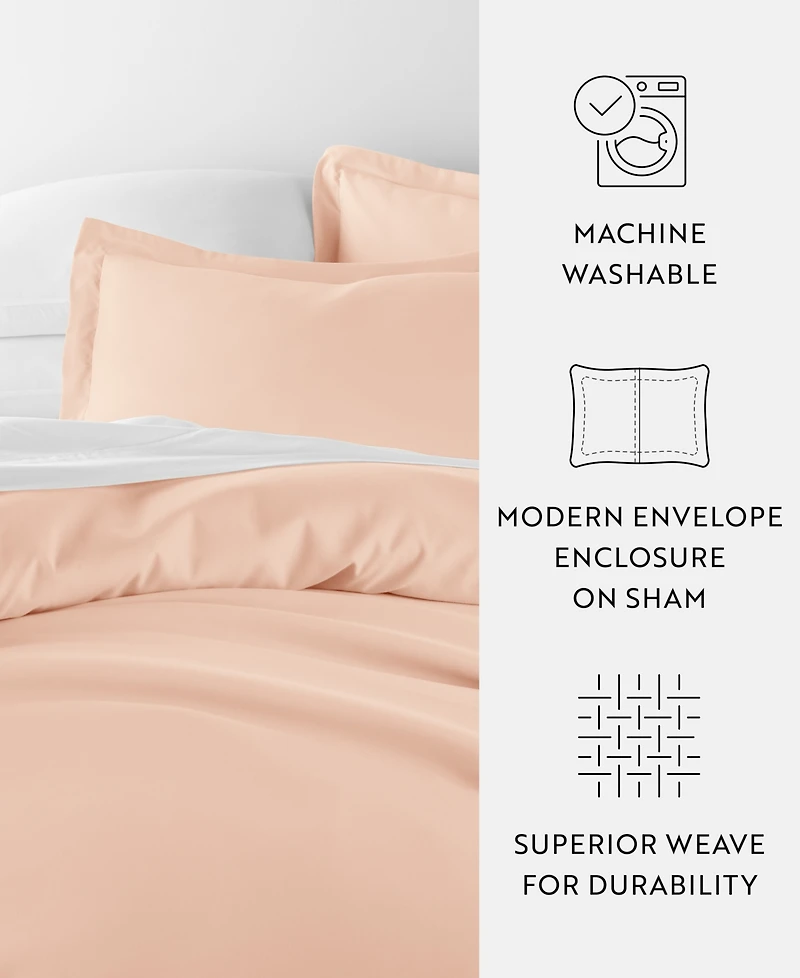 ienjoy Home Double Brushed Solid Duvet Cover Set