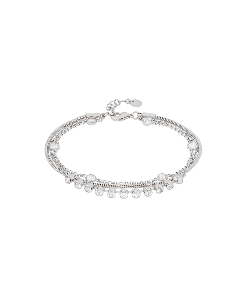 And Now This Cubic Zirconia Triple Row Bracelet