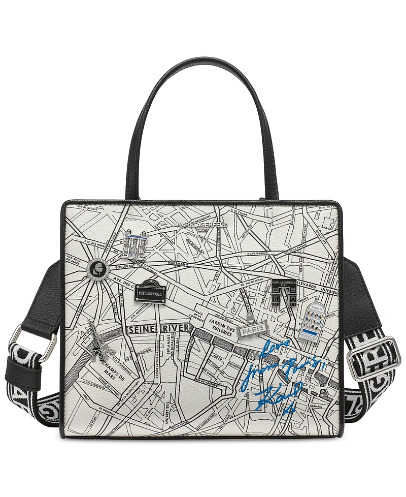 Karl Lagerfeld Paris Maybelle Satchel Travel Print & Pins