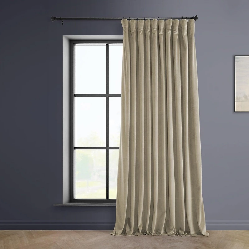 Half Price Drapes Extra Wide Heritage Plush Velvet Room Darkening Curtain