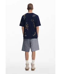Desigual Men's T-shirt with tribal embroidery