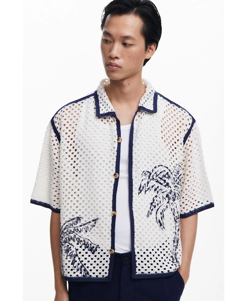 Desigual Men's Palm tree lace shirt