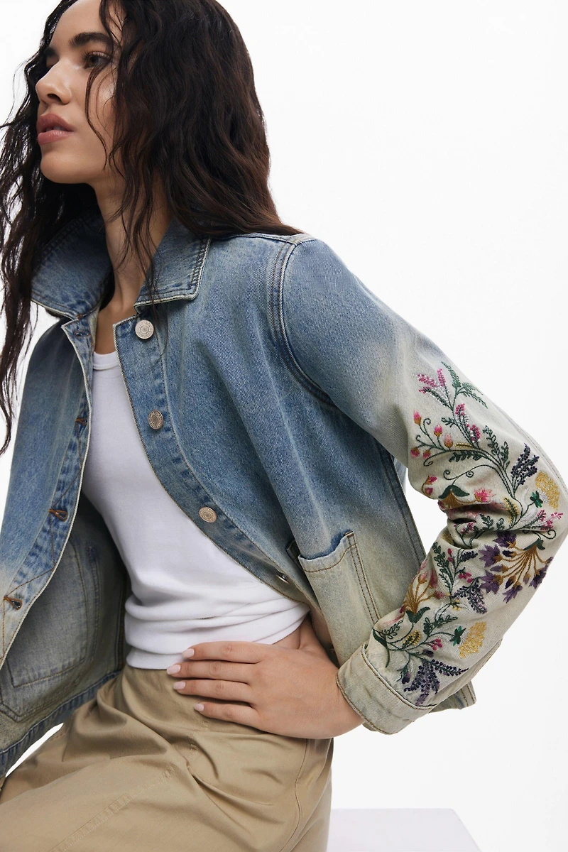 Desigual Women's Floral denim jacket
