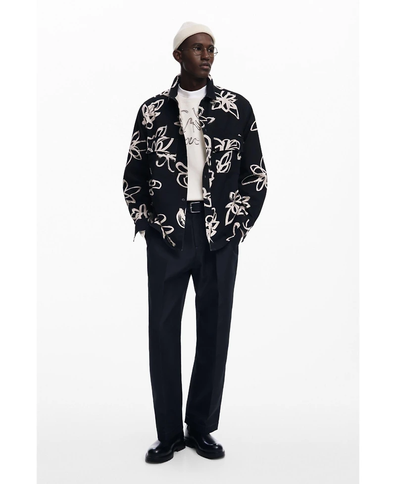 Desigual Men's Utility shirt with flowers
