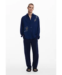 Desigual Men's Shirt with ethnic embroidery