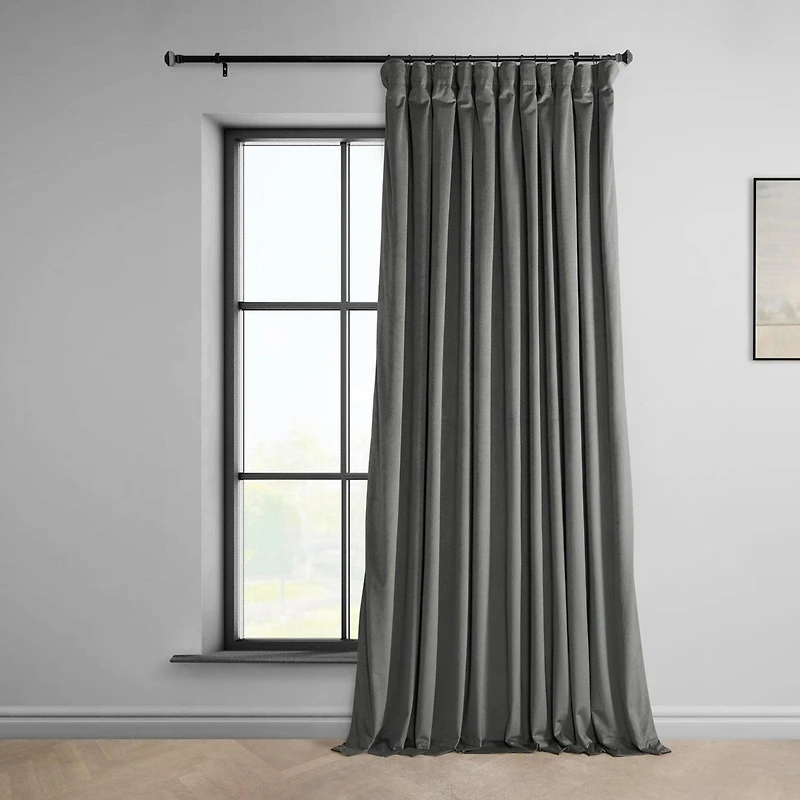 Half Price Drapes Extra Wide Heritage Plush Velvet Room Darkening Curtain