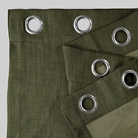 Half Price Drapes Grommet Textured Faux Linen Room Darkening Curtain