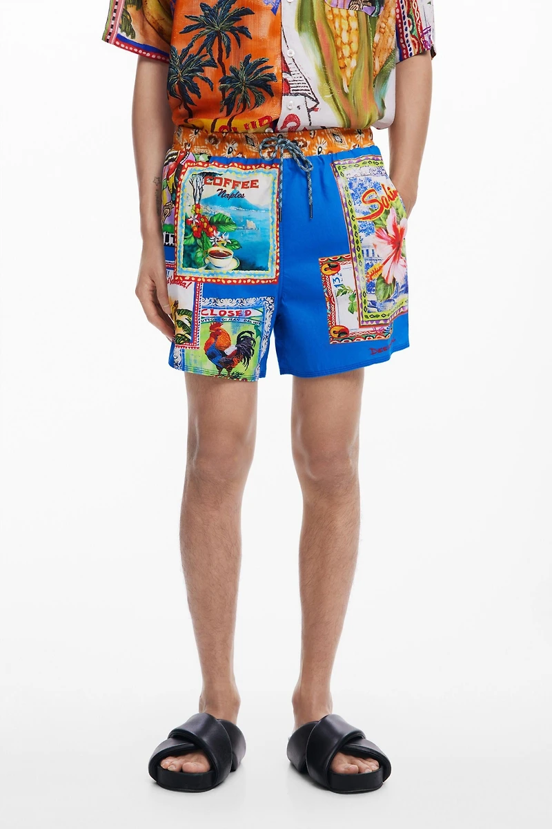 Desigual Men's Postcard swimsuit