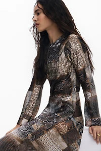 Desigual Women's Flowy animal print dress