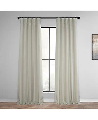 Half Price Drapes Mist Grey Vintage Textured Faux Dupioni Silk Blackout Curtain