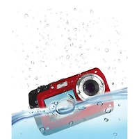 Minolta MN40WP 48MP Qhd Dual Lcd Screen Waterproof Camera, Red